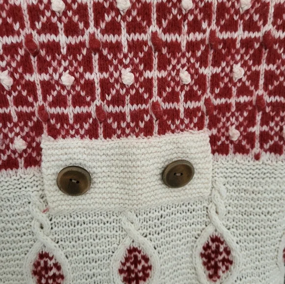 Anthropologie Sparrow Lantern Mile Sweater Long Cardigan Patteren Rare Red Small - Picture 11 of 13